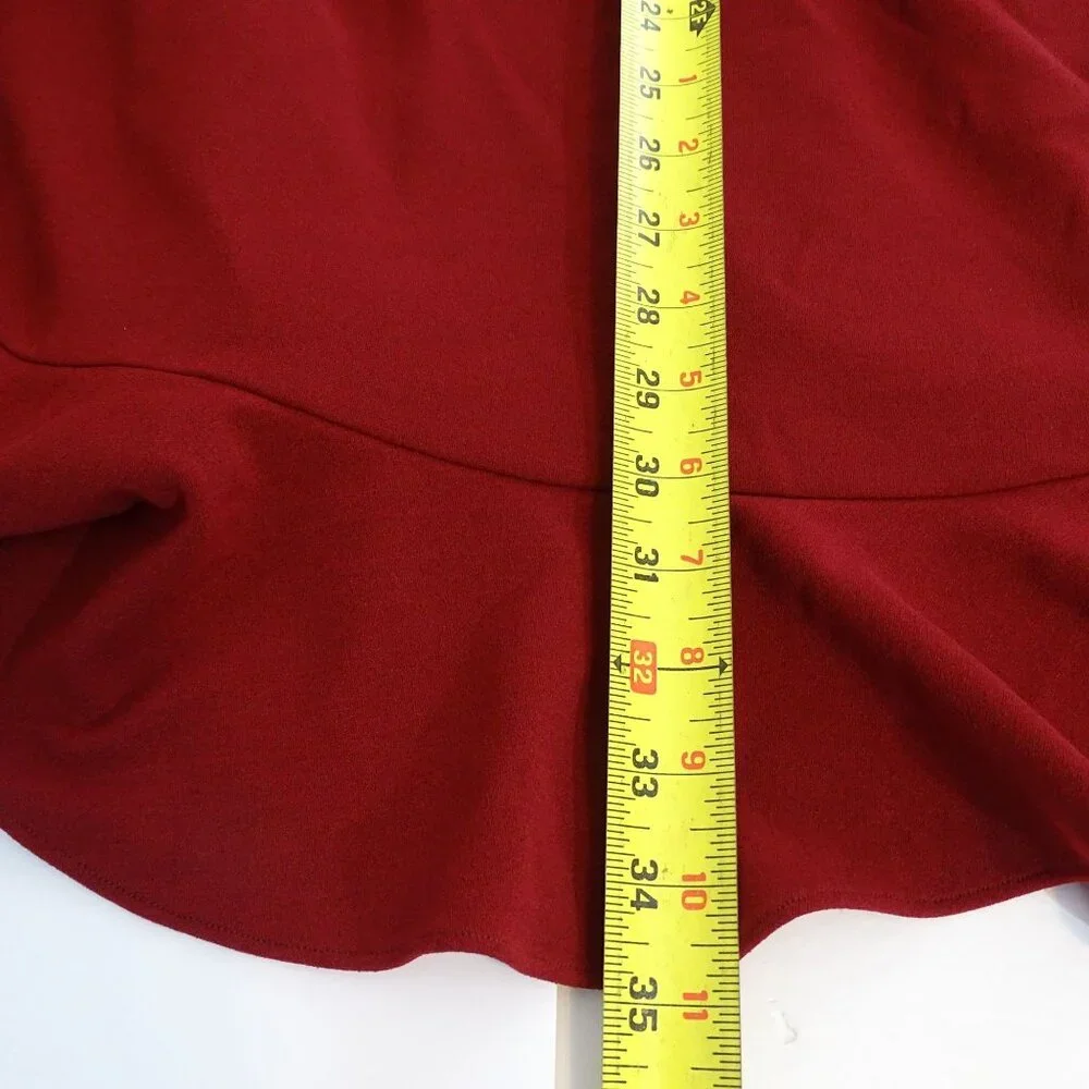 Stylestalker Women Burgundy Red Ruffle Wrap Dress Size S Short Sleeve Party - Picture 12 of 12